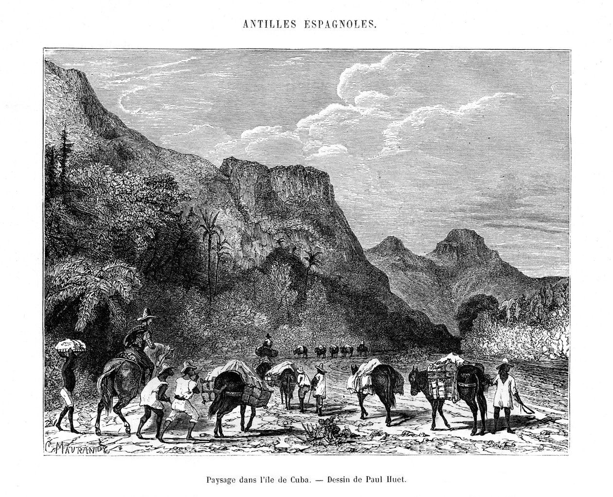 Küba adasında manzara, 19. yüzyıl by Paul Huet