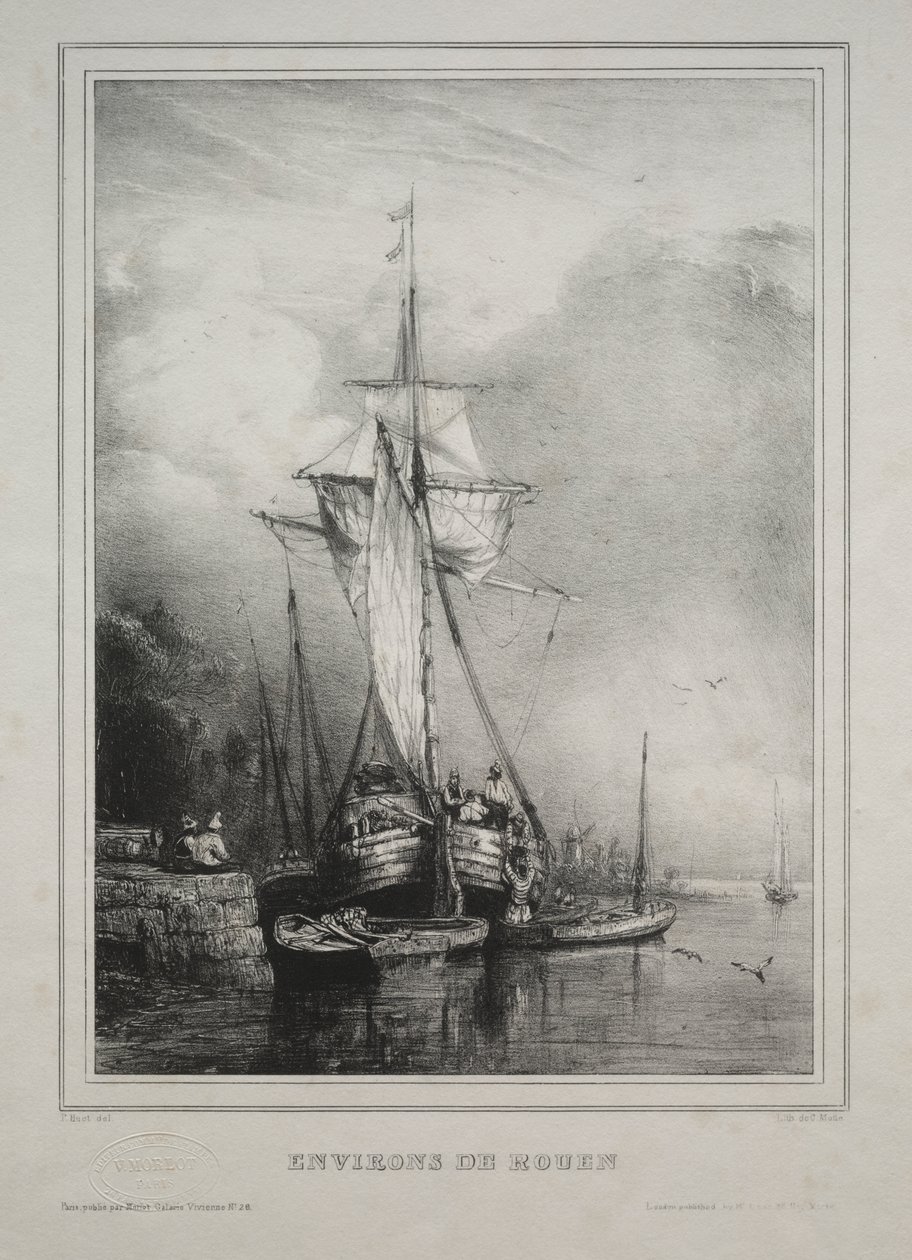 Altı Deniz Piyadesi: Rouen, Fransa Çevresi by Paul Huet