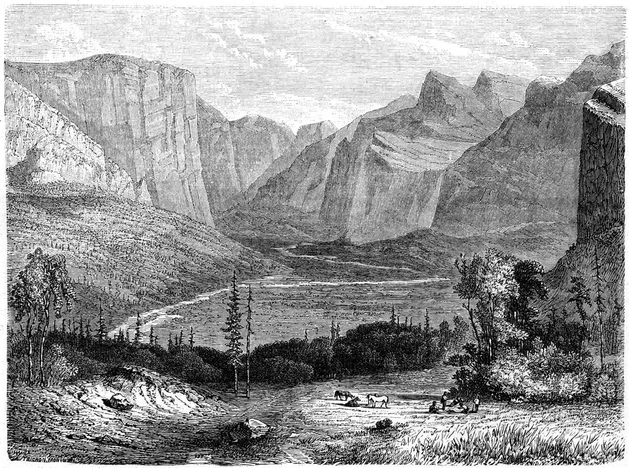 Yosemite Vadisi, Kaliforniya, 19. yüzyıl. by Paul Huet