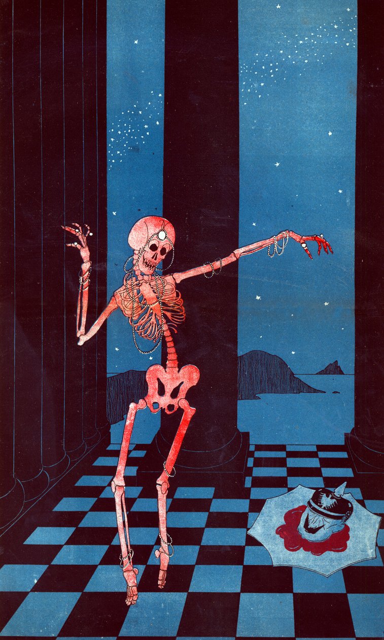 Kaiser Wilhelm'in başının yanında dans eden Salome'nin iskeleti, 13 Nisan 1916 by Paul Iribe