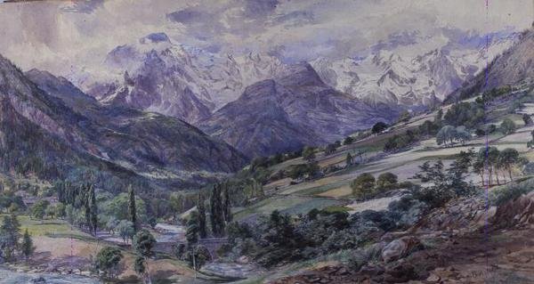 Alp Manzarası (suluboya) by Paul Jacob Naftel