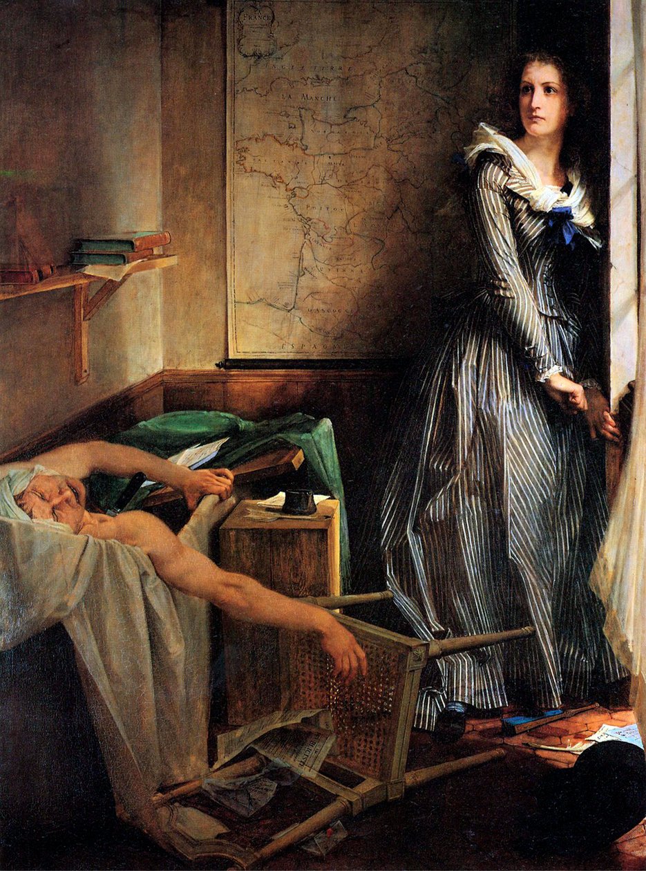 Charlotte Corday, Marat'nın öldürülmesinden sonra, 1861. by Paul Jacques Aimé Baudry