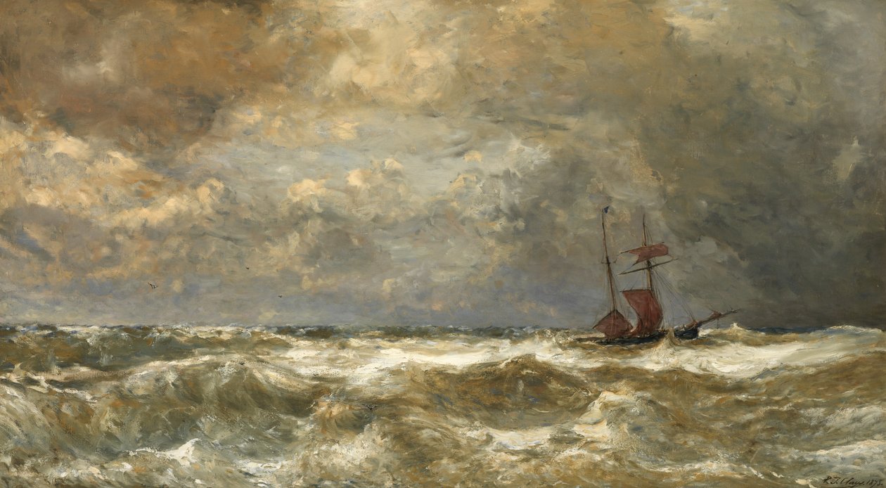 Dalgalı Deniz (tuval üzerine yağlıboya) by Paul Jean Clays
