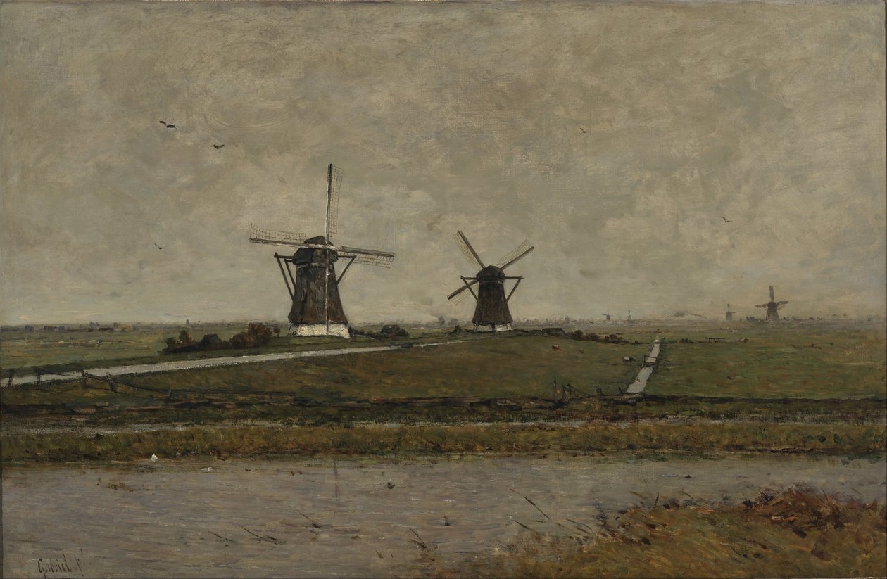 Overschie yakınlarındaki Mills ile Polder by Paul Joseph Constantin Gabriel