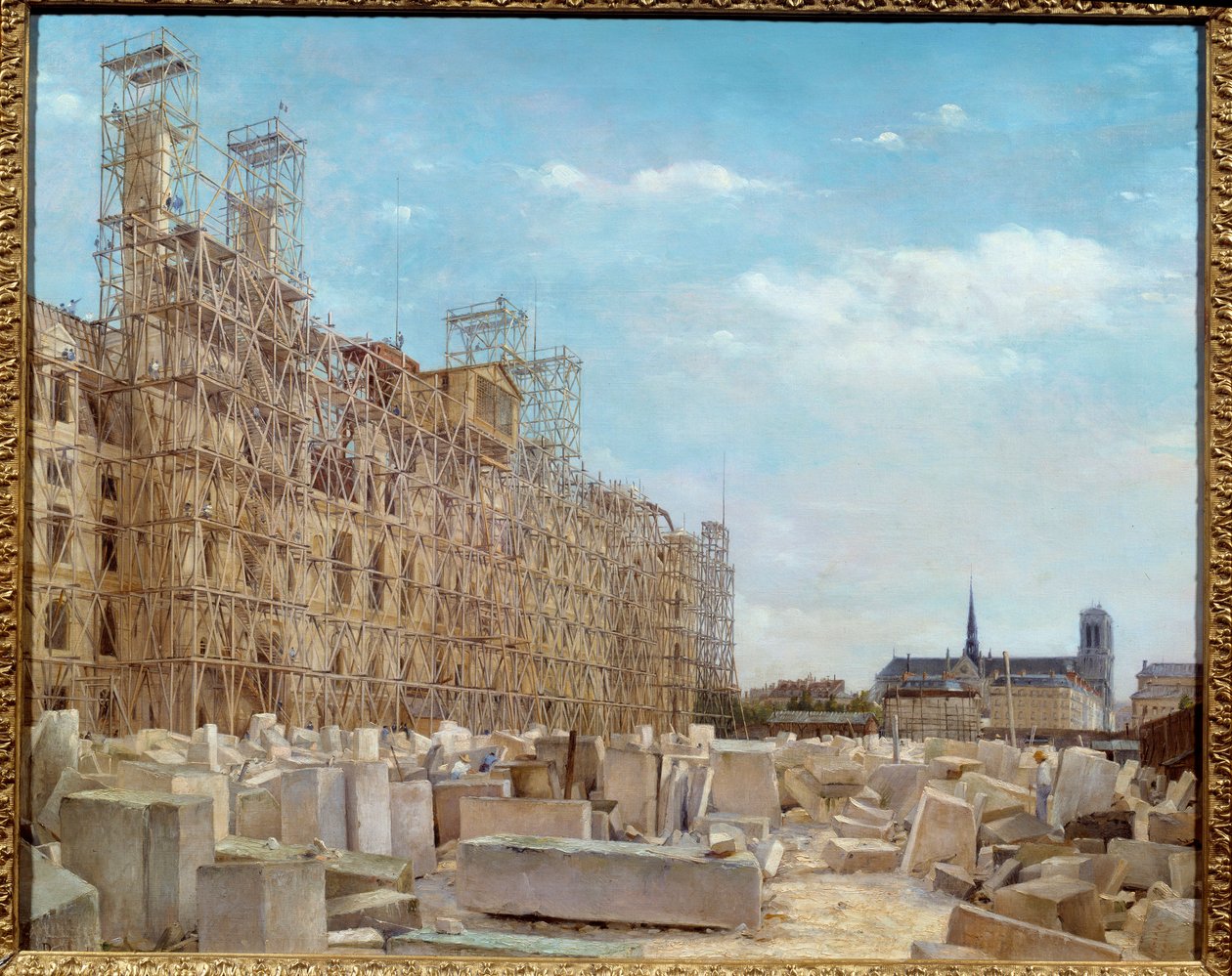 Paris Belediye Binası yeniden inşa ediliyor 1871