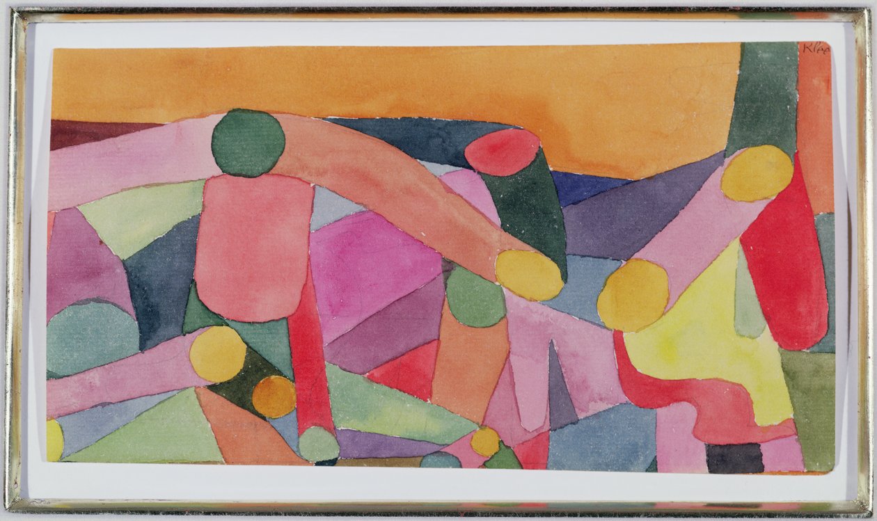 (İsimsiz) Renk kompozisyonu, 1914 dolayları (kağıt üzerine sulu boya ve kurşun kalem) by Paul Klee
