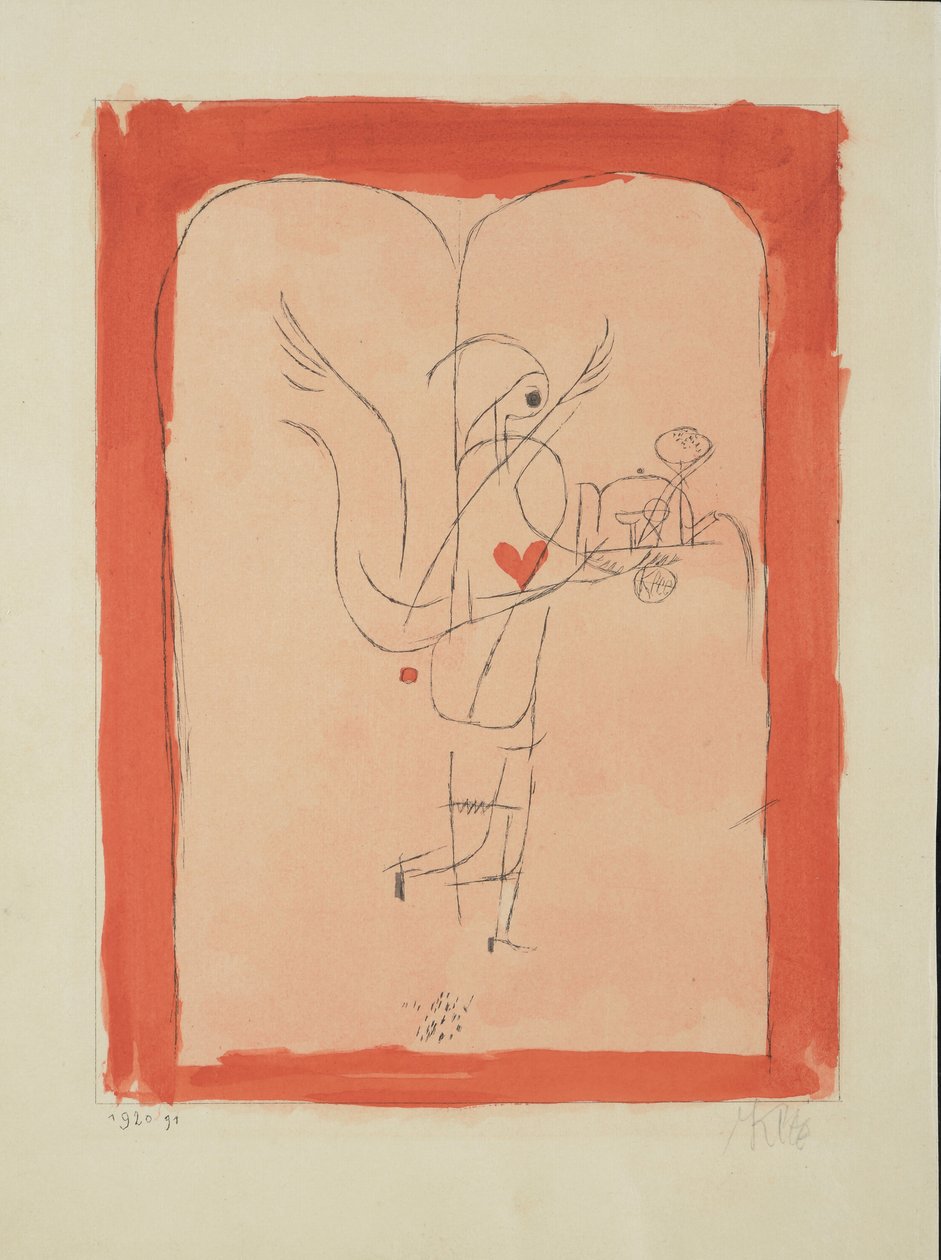 Bir Dahi Küçük Bir Kahvaltı Sunar, 1920. by Paul Klee