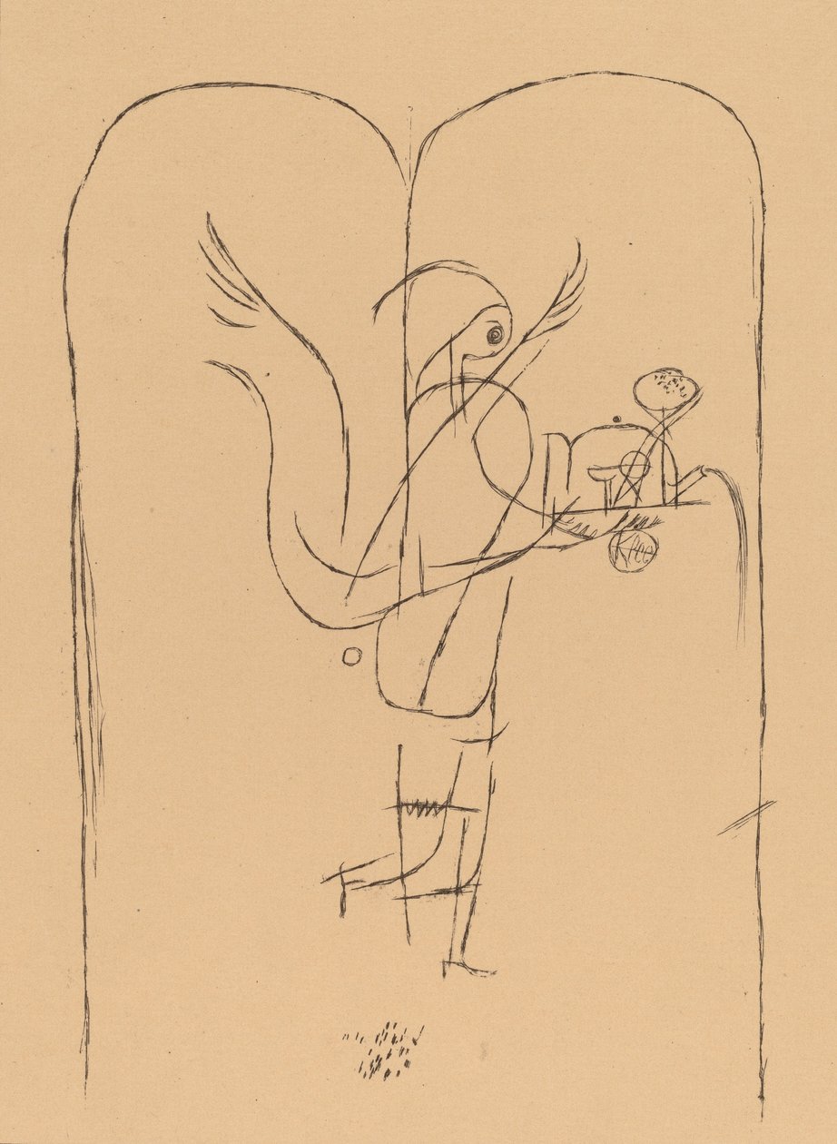 Bir Dahi Küçük Bir Kahvaltı Servis eder Bir Dahi Küçük Bir Kahvaltı Servis eder, 1920. by Paul Klee