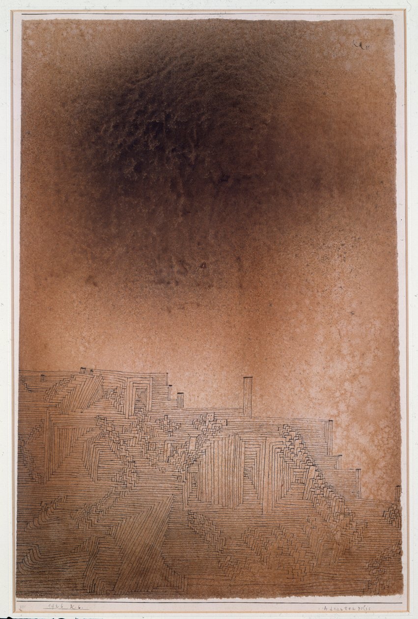 Adrasteapolis (Mürekkep ve Suluboya, 20. yüzyıl) by Paul Klee