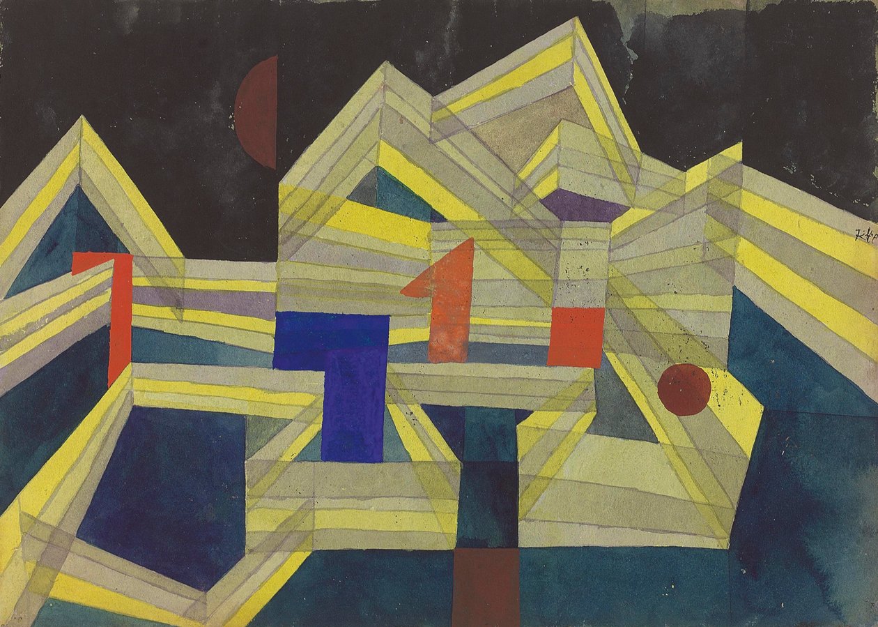 Mimarlık, şeffaf-yapısal, 1921. by Paul Klee