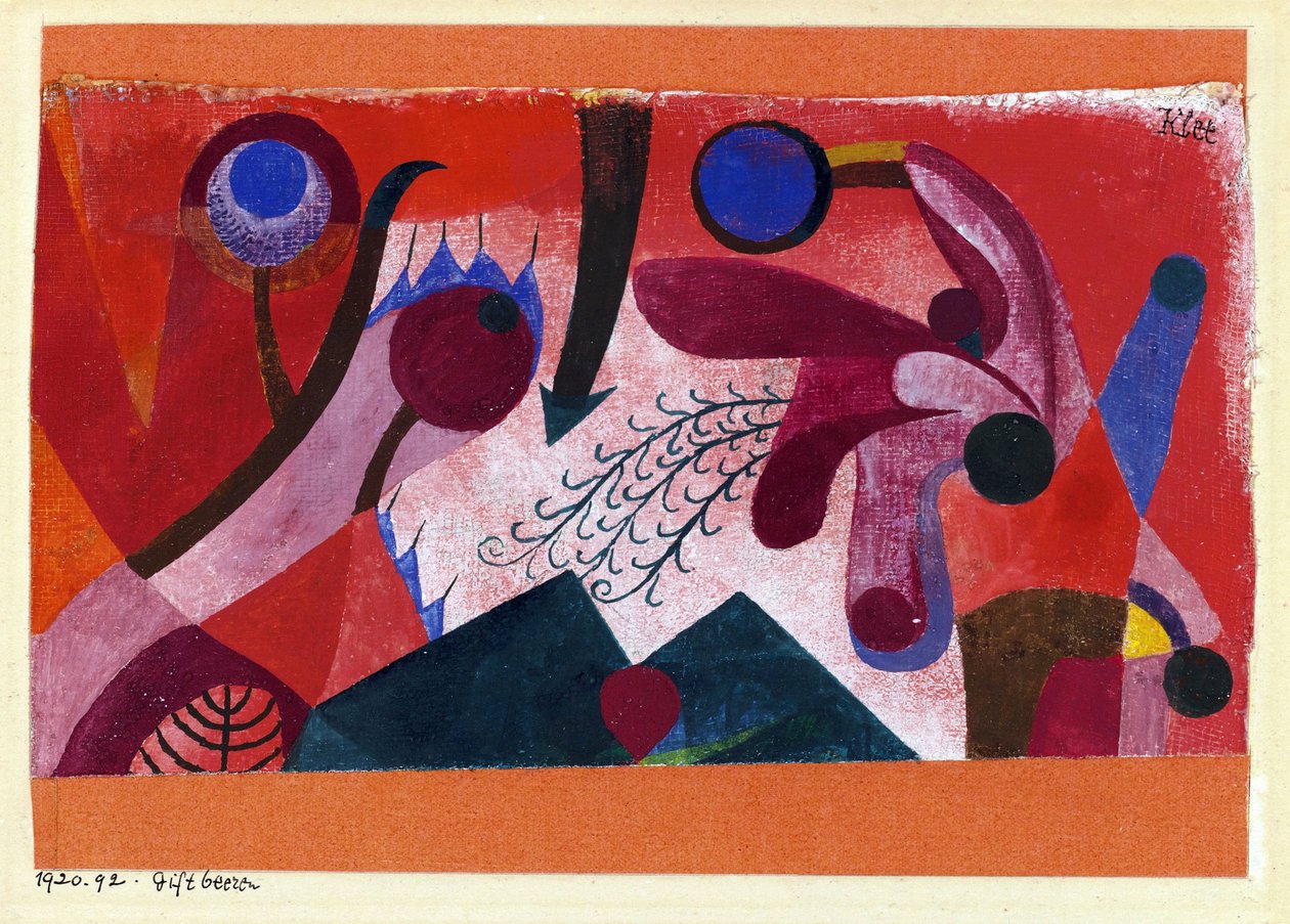 ""Zehirli Meyveler"" (Zehirli Meyveler) Suluboya, Paul Klee (1879-1940) 1920 Dim 15.4x22.2 cm Özel Koleksiyon by Paul Klee