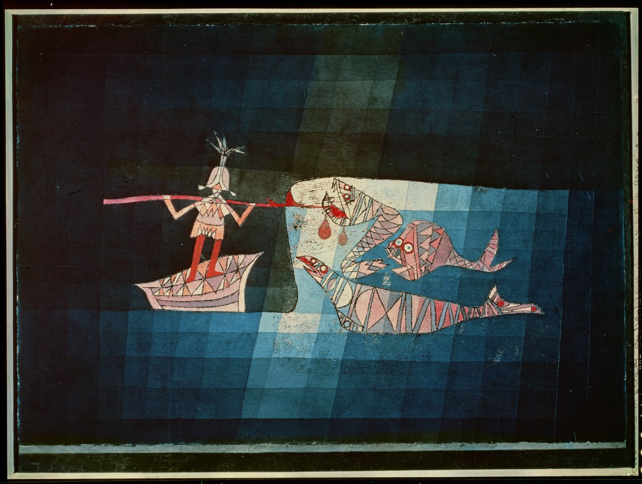 Komik fantastik opera 'The Seafarer'dan savaş sahnesi by Paul Klee