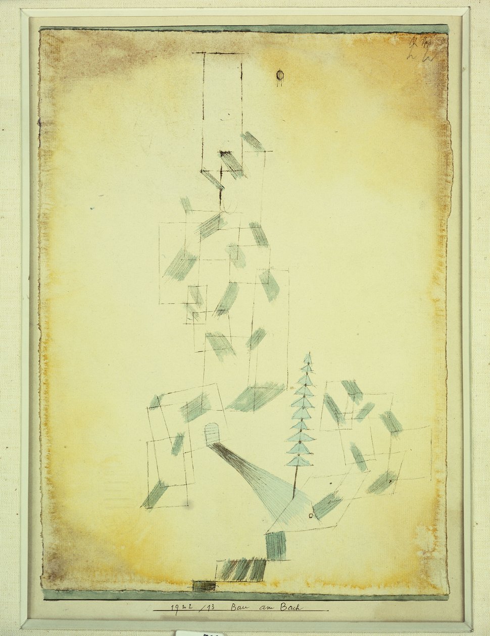 dere kenarında inşaat by Paul Klee