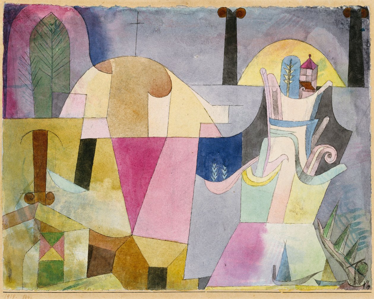 Bir Manzarada Siyah Sütunlar by Paul Klee