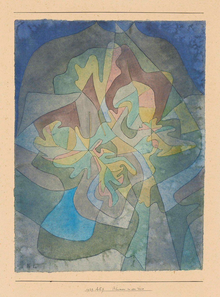 Blumen in der Vazo Vazoda Çiçekler, 1929. by Paul Klee