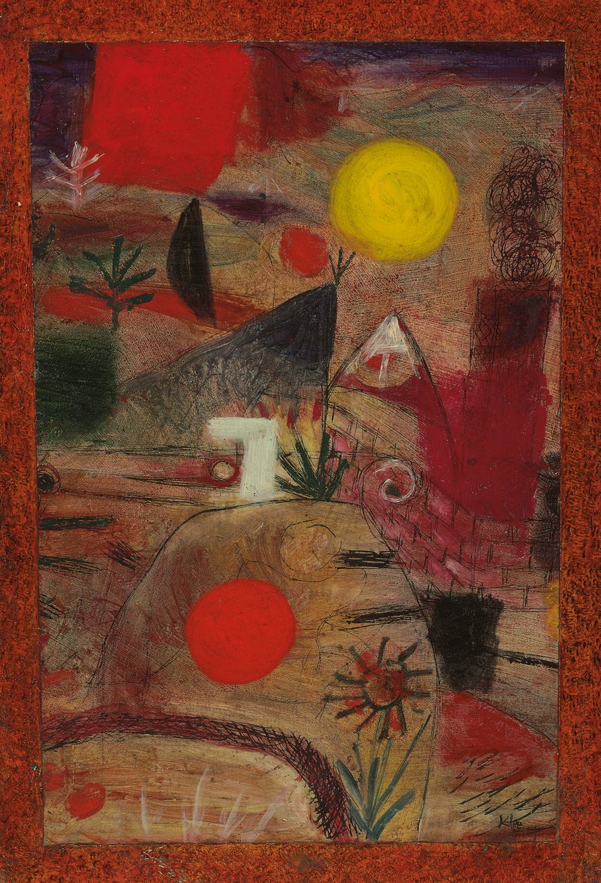 Kutlama ve Düşüş; kutlama ve sonbahar by Paul Klee