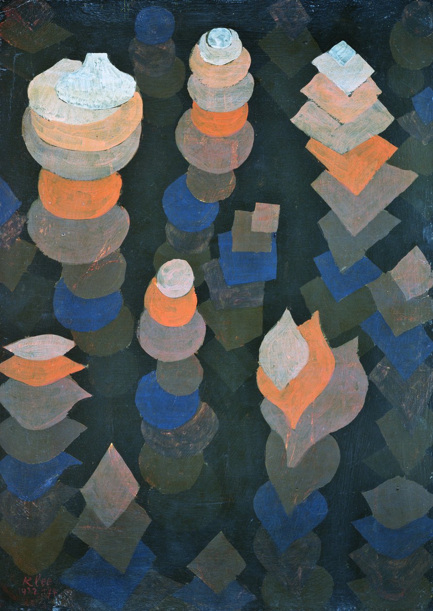 Gece bitkilerinin büyümesi by Paul Klee