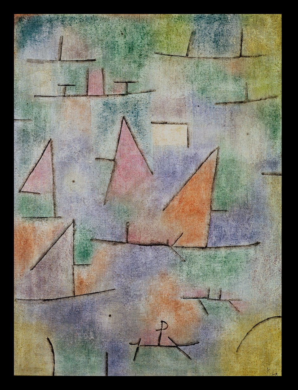 Yelkenli gemilerle liman by Paul Klee