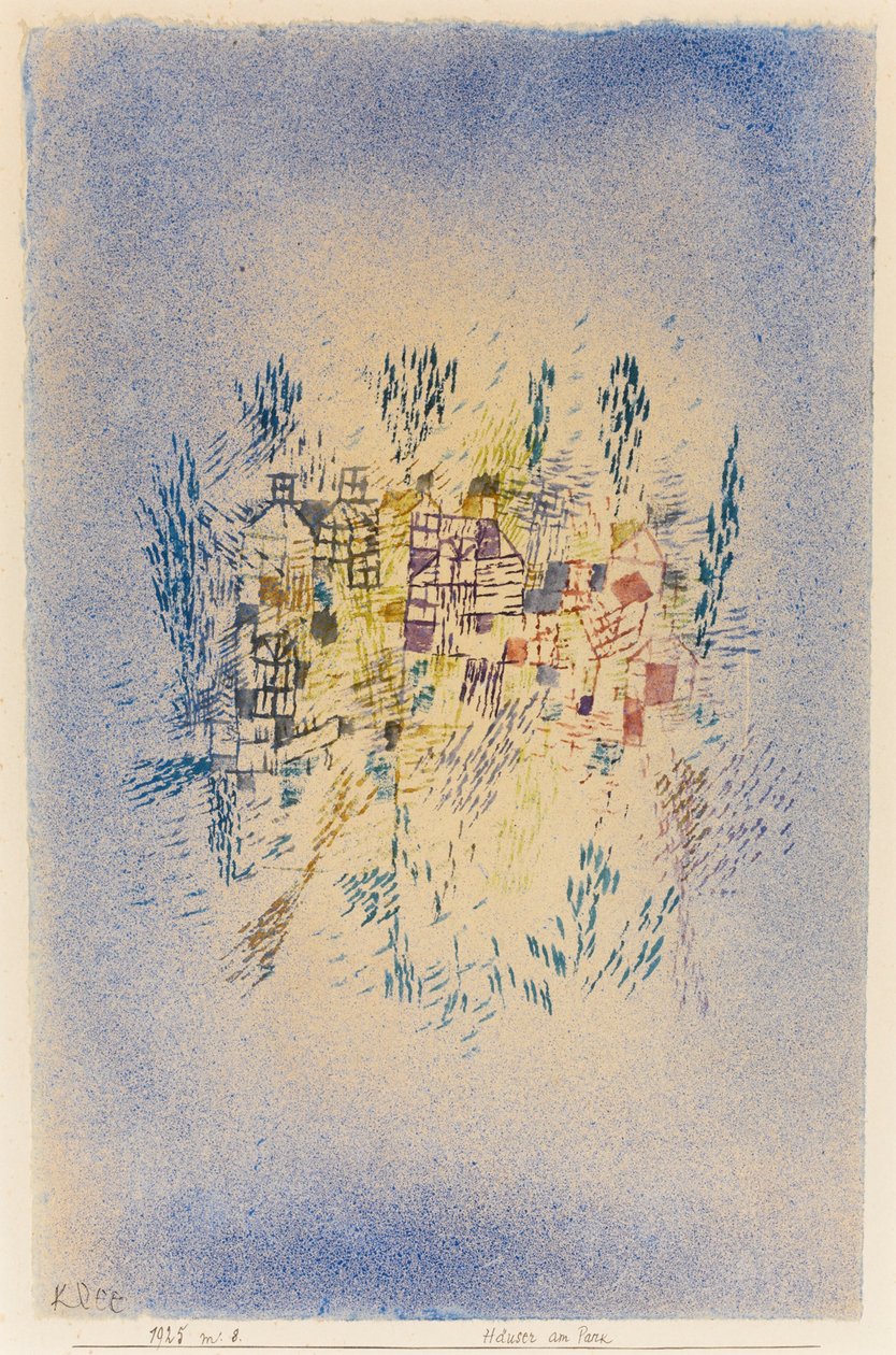 Parkın yanındaki evler. by Paul Klee