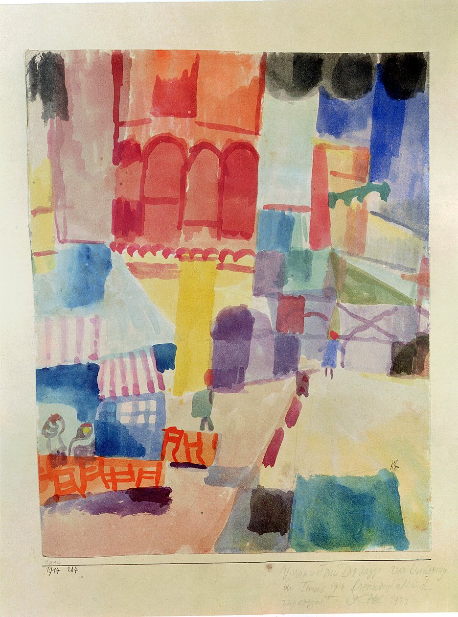 Tunus'ta bir caminin önü by Paul Klee