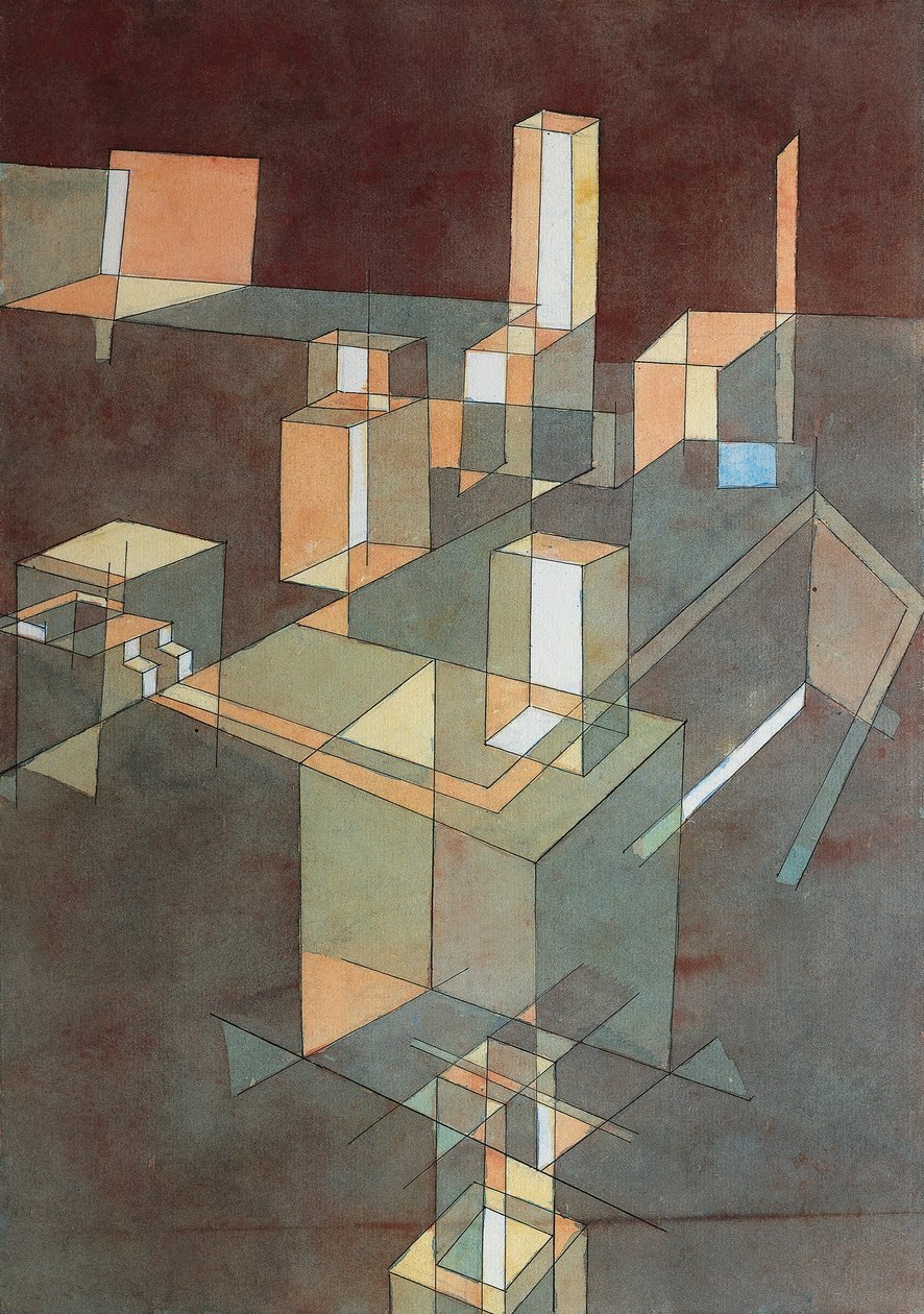 İtalyan şehri, Paul Klee (1879-1940), Ingres kağıdı üzerine suluboya, 34x23 cm by Paul Klee