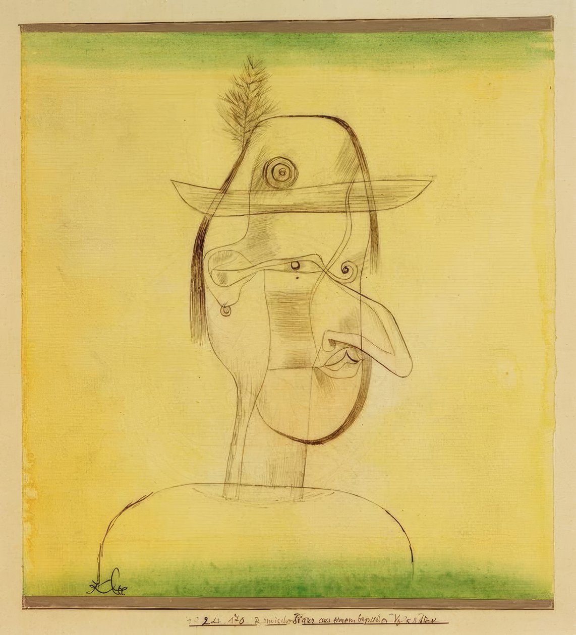 Bavyera halk oyunundan komik figür by Paul Klee