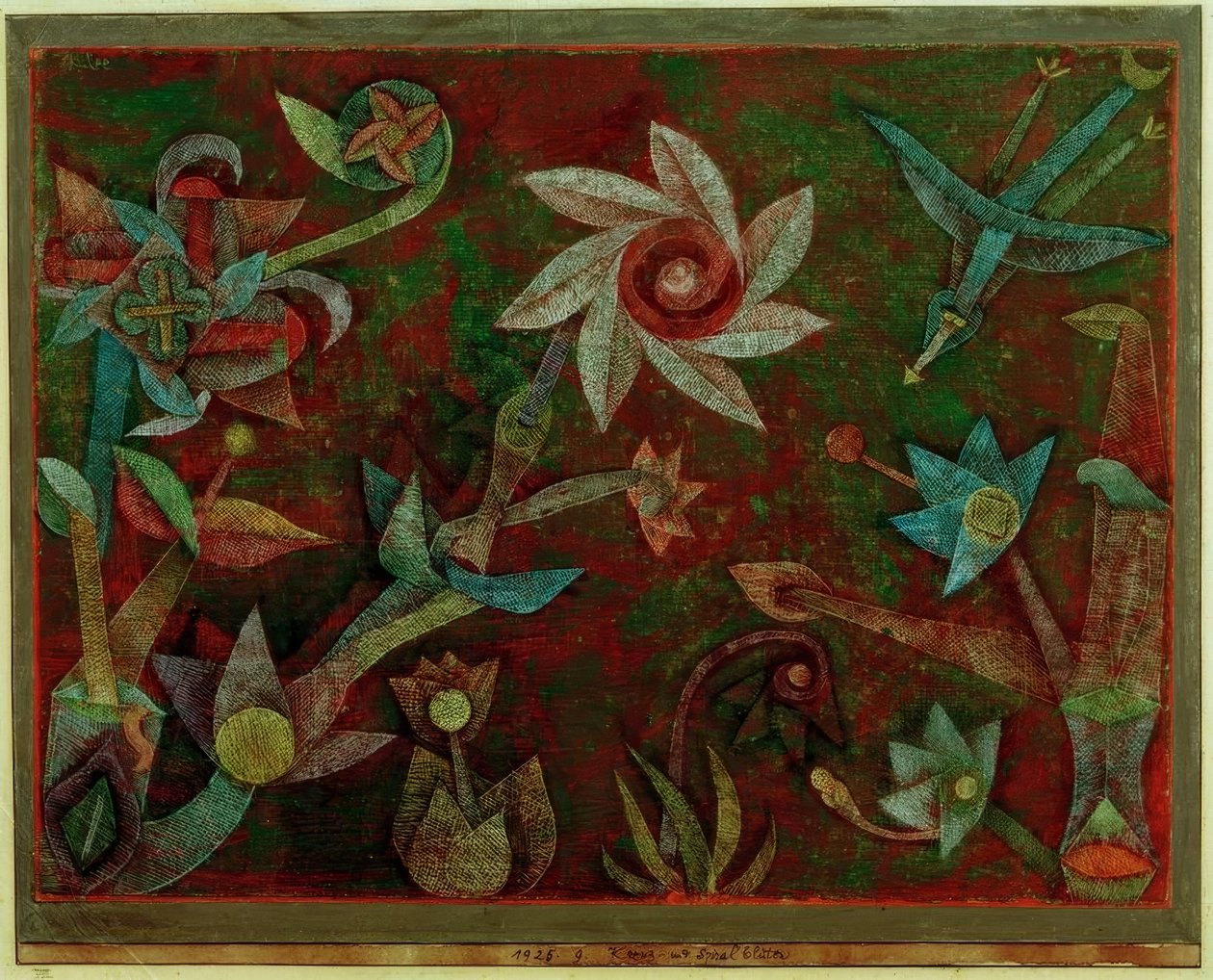 Çapraz ve sarmal çiçekler by Paul Klee