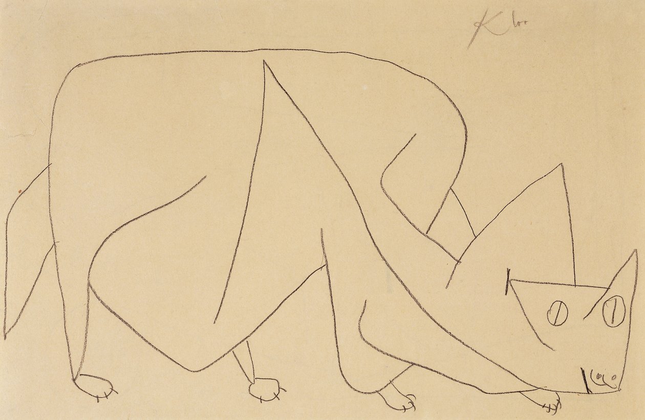gizlenen kedi; kedi pusuda by Paul Klee
