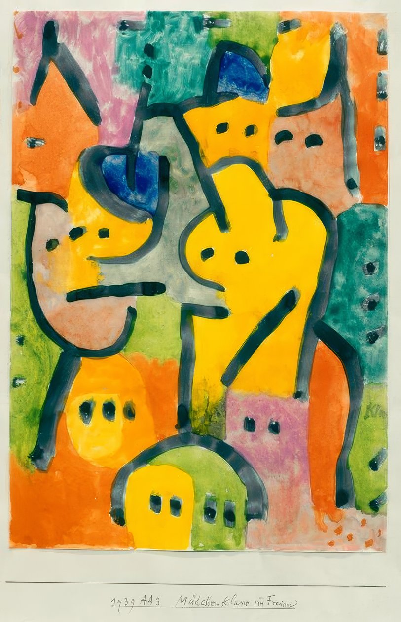 kızlar sınıfı açık havada by Paul Klee