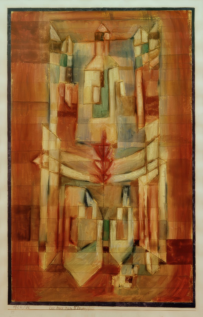 P.Klee, Das Haus zum Fliegerpfeil / Resim, 1922 by Paul Klee