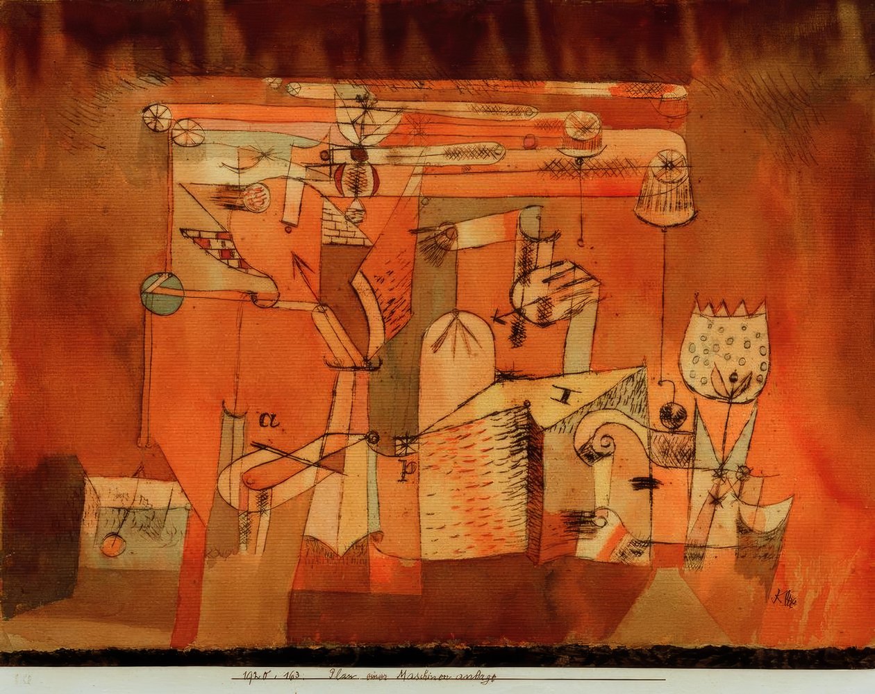 Bir makine fabrikasının planı by Paul Klee