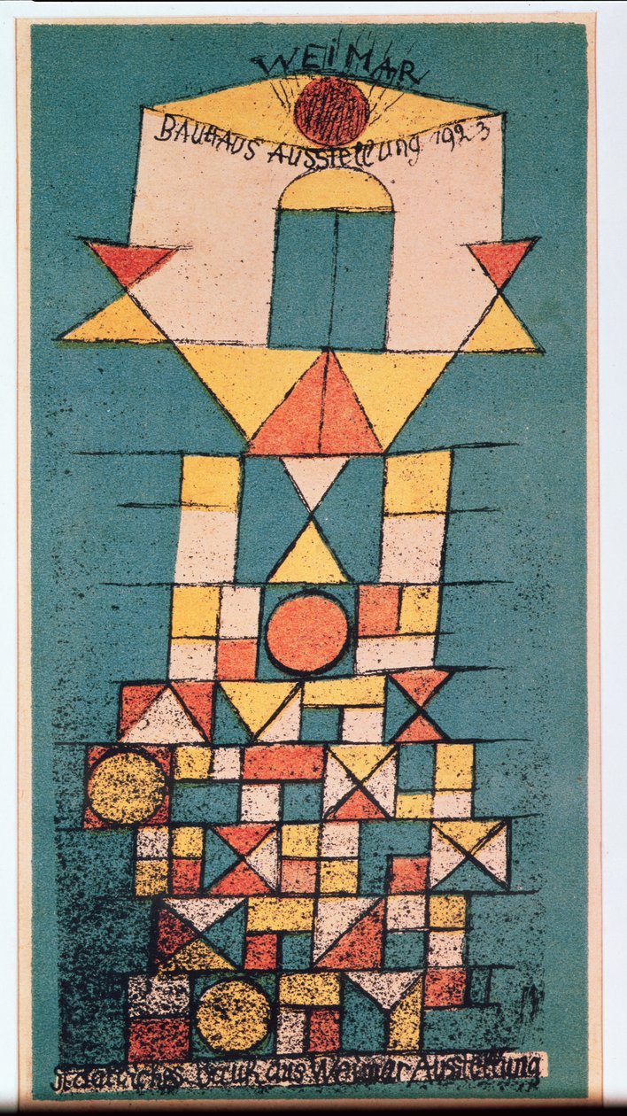 Bauhaus'un 'Yüce yönü' sergisi için kartpostal by Paul Klee