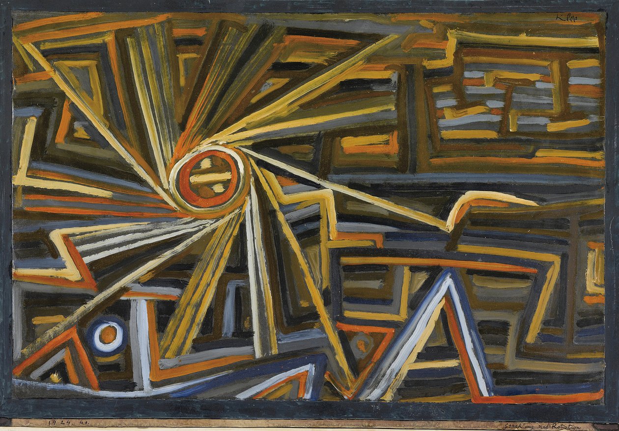 Radyasyon ve Rotasyon, Klee, Paul (1879-1940). Kağıt üzerine yağlı boya, boyut: 35.6x52 by Paul Klee