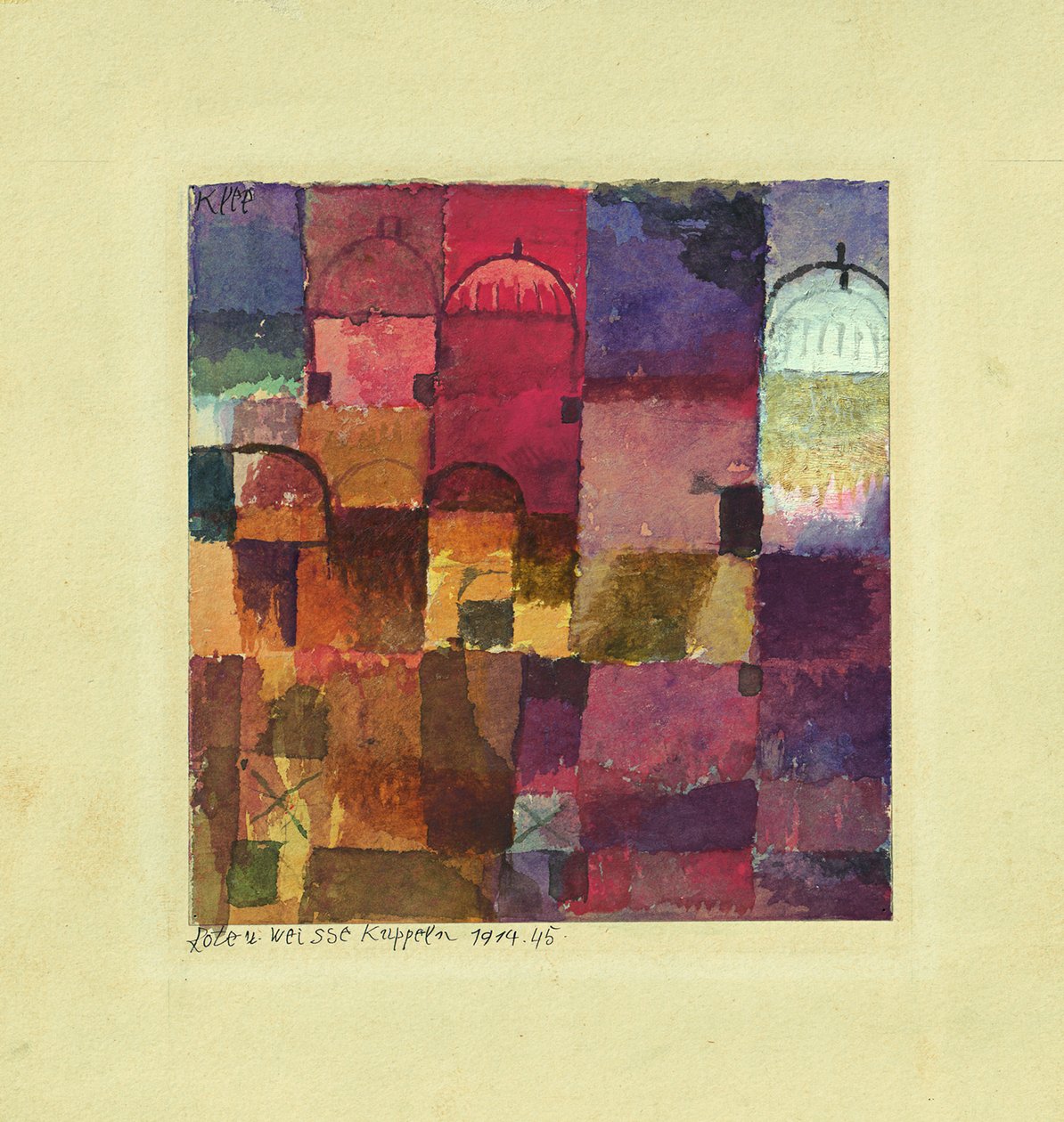 Kırmızı Beyaz Kubbeler, 1914 by Paul Klee
