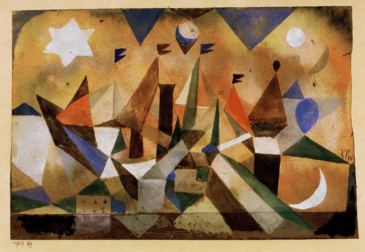 Yelkenli gemiler, fırtınayı bekliyor by Paul Klee