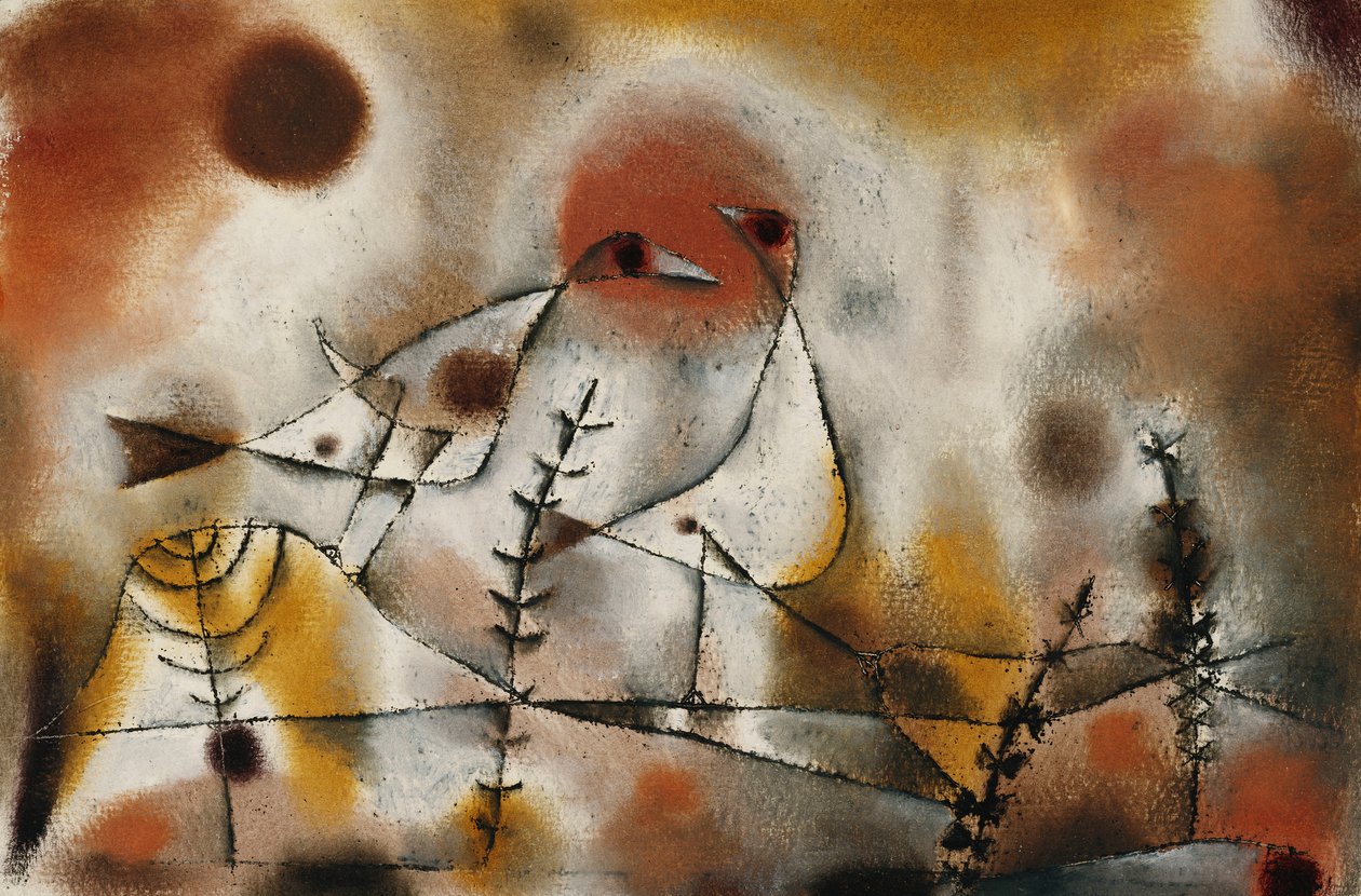 Kar Tavukları; Schneehuhner, c.1920 (kağıt üzerine guaj, kalem, mürekkep ve fırça) by Paul Klee
