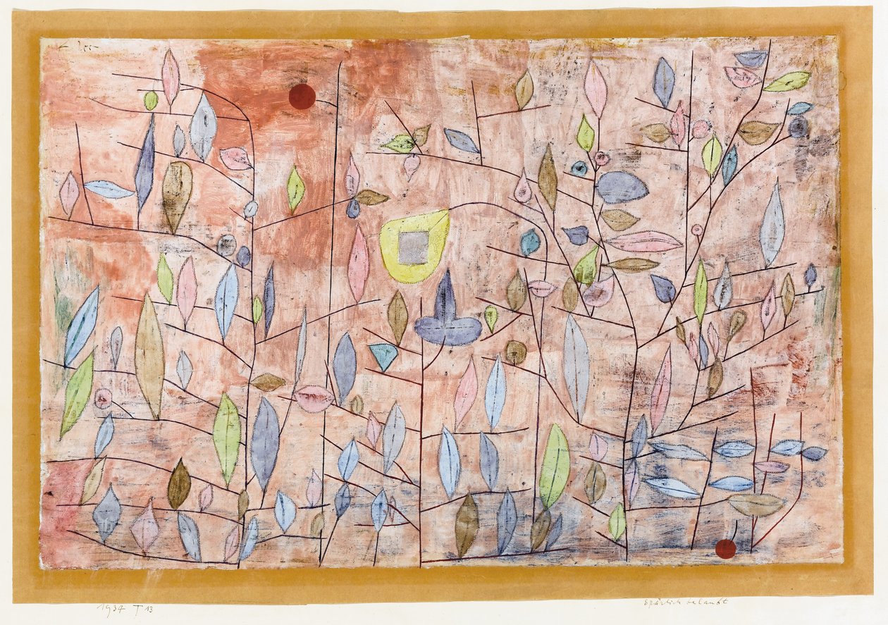Seyrek Yeşillik; Sparlich Belaubt by Paul Klee