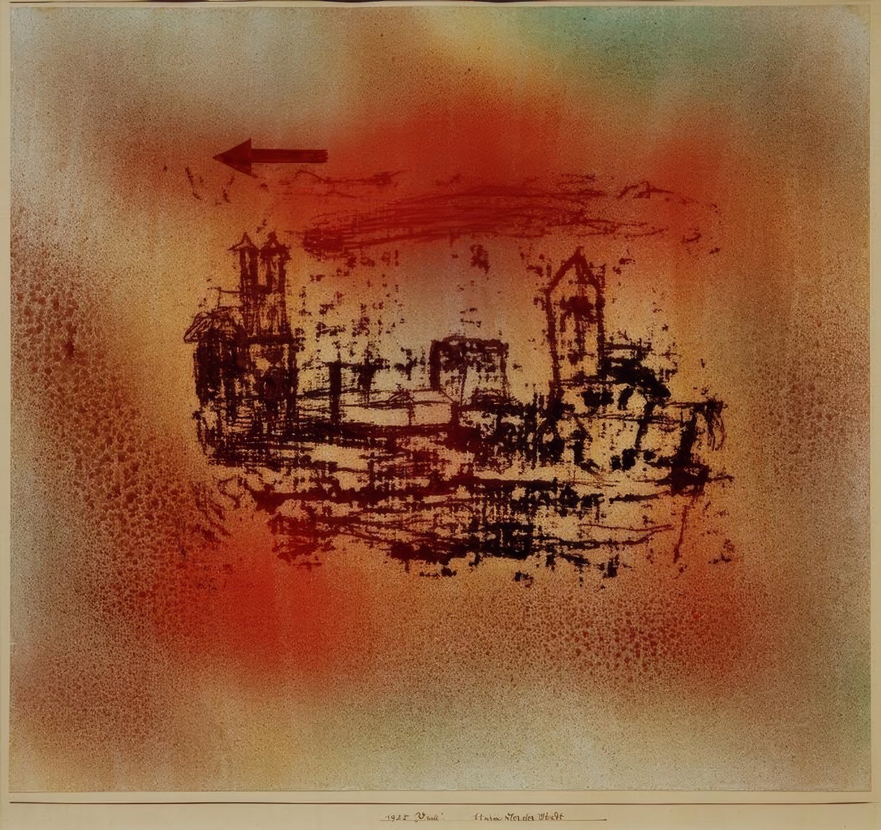 Şehrin üzerinde fırtına by Paul Klee
