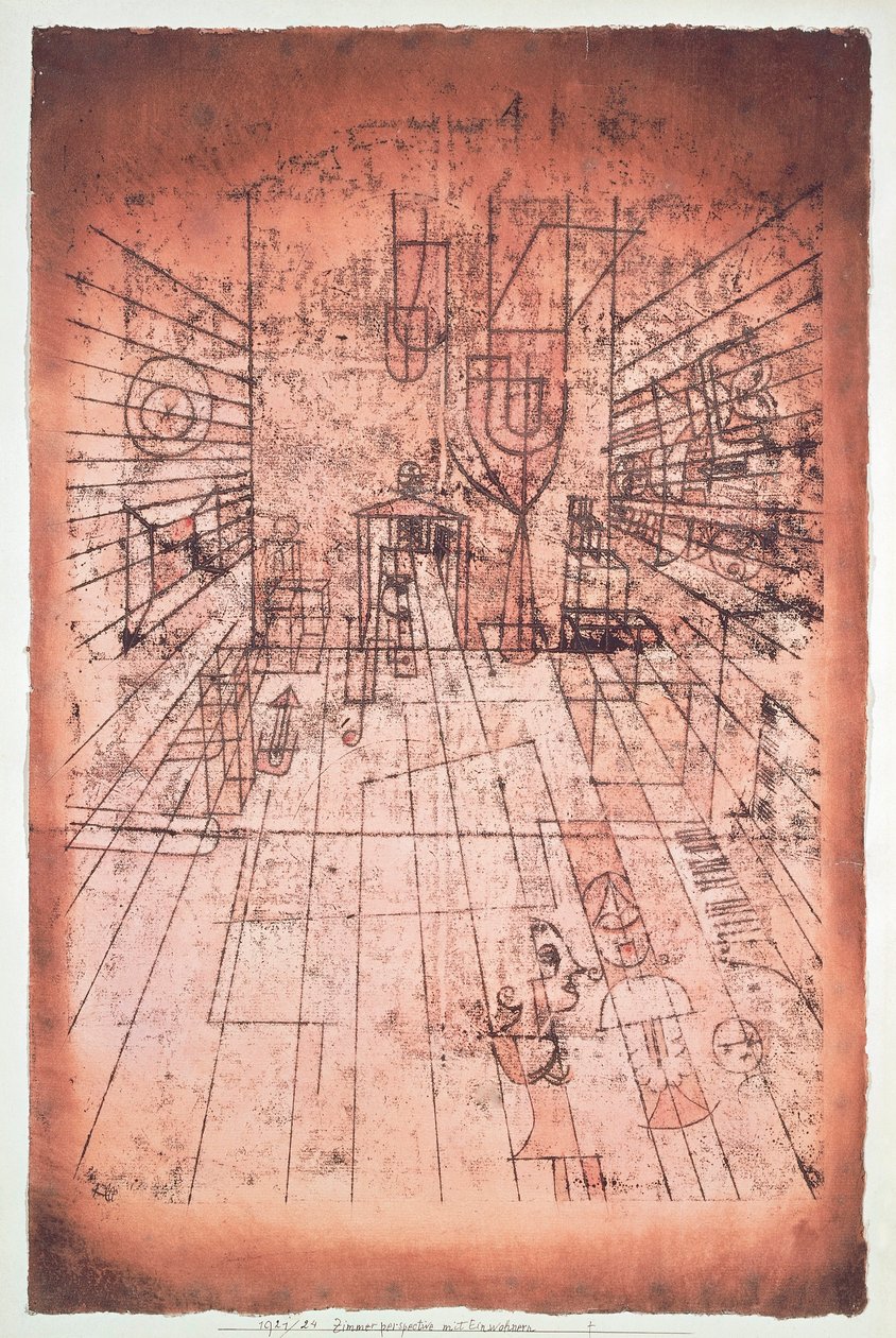 İsviçre, Bern, Sakinlerle Oda Perspektifi by Paul Klee