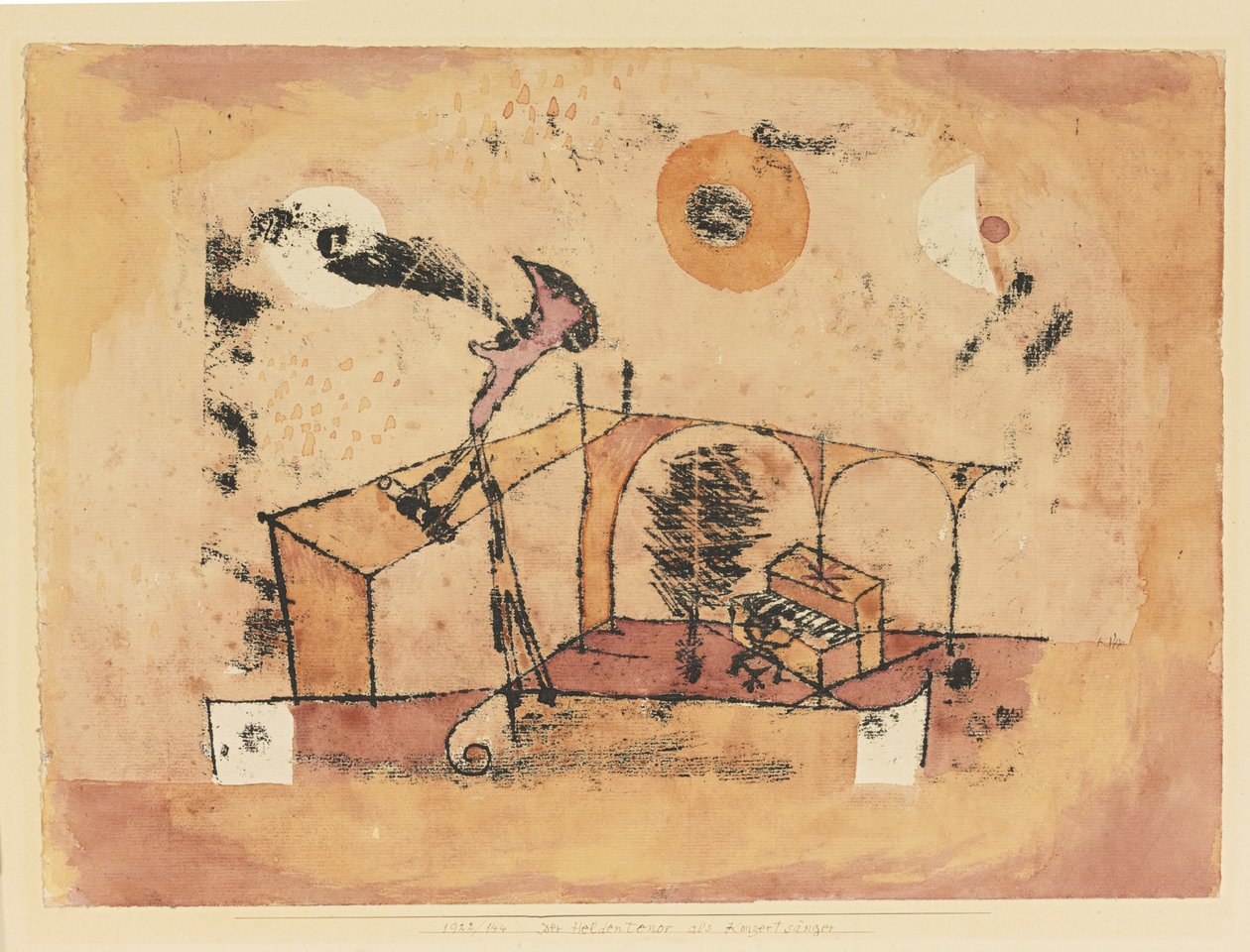 Bir Konser Şarkıcısı Olarak Kahraman Tenor, 1922 by Paul Klee