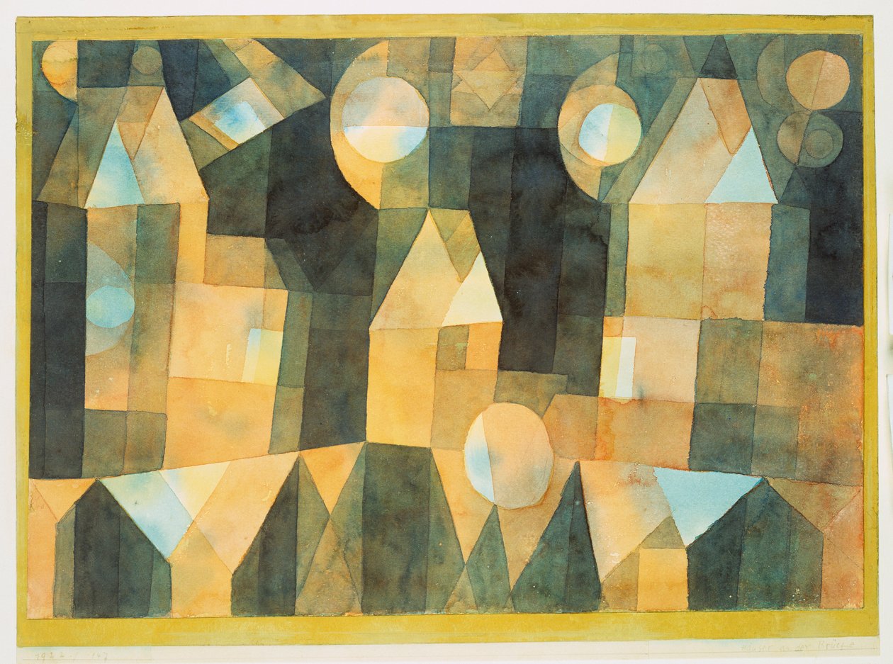 Üç Ev ve Bir Köprü by Paul Klee