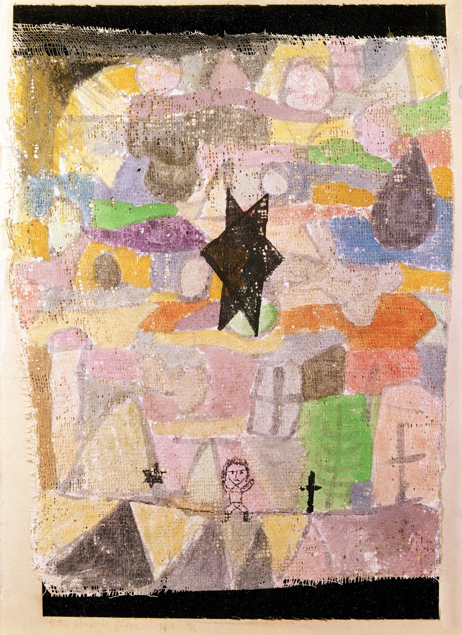 siyah bir yıldızın altında by Paul Klee