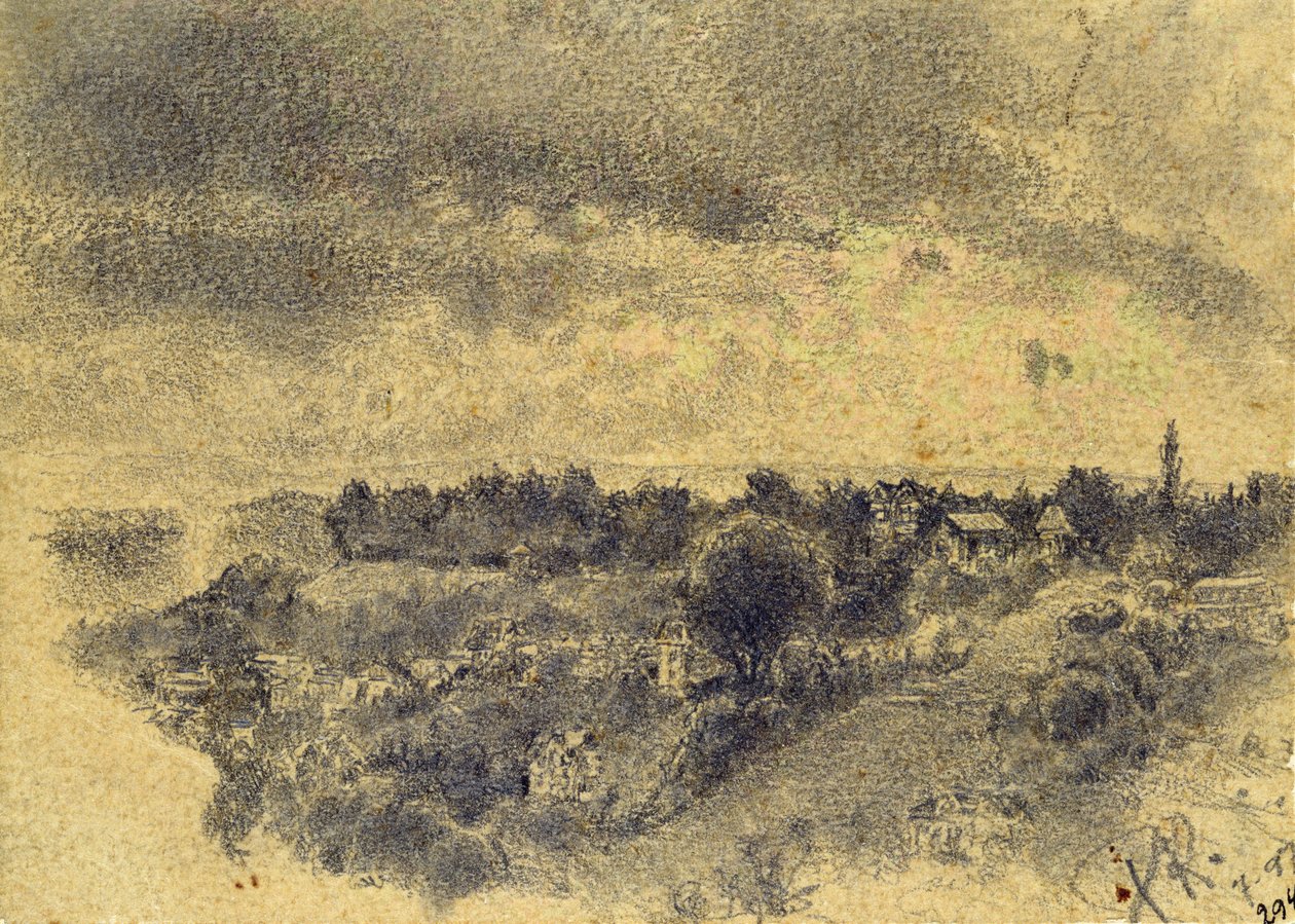 İsimsiz (Berne, Rosengarten'e bakış) 1897 (kağıt üzerine kalem ve fırça) by Paul Klee