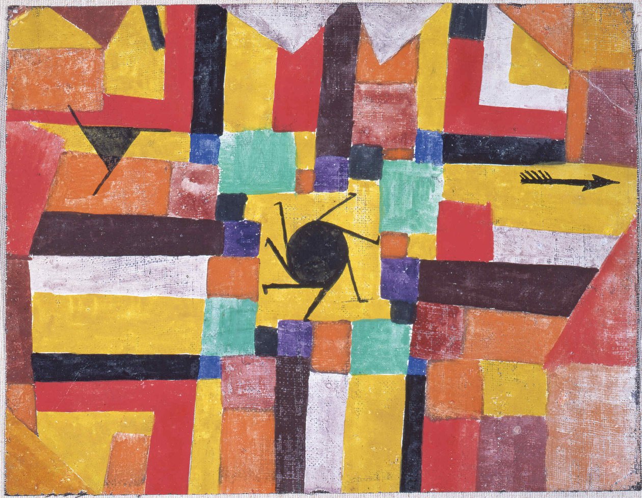 Dönen Kara Güneş ve Ok ile, 1919. by Paul Klee
