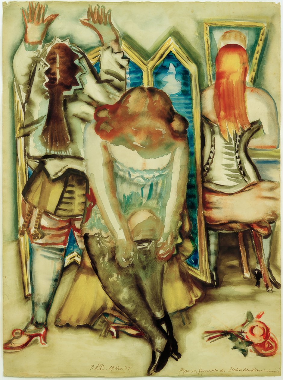 Sirk sanatçılarının soyunma odası için eskiz by Paul Kleinschmidt