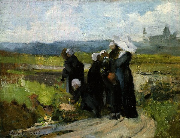 Bayeux Yetimleri (panelde yağlı boya) by Paul Louis Delance