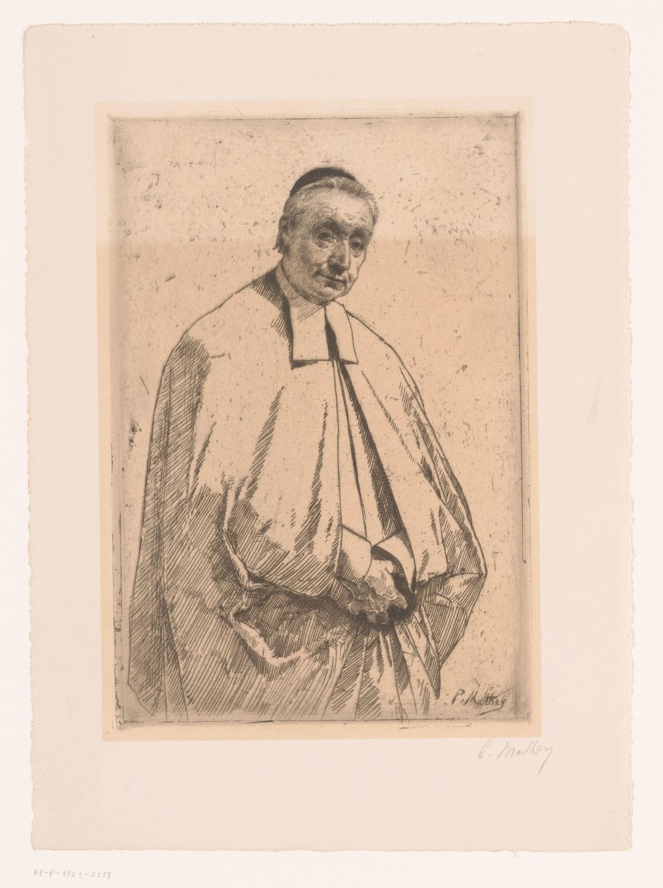 Bir din adamının portresi by Paul Mathey (signed by artist)
