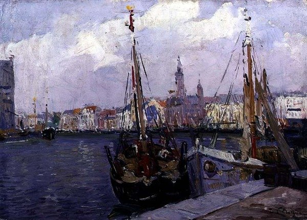 Oostende Limanı (gemide petrol) by Paul Mathieu