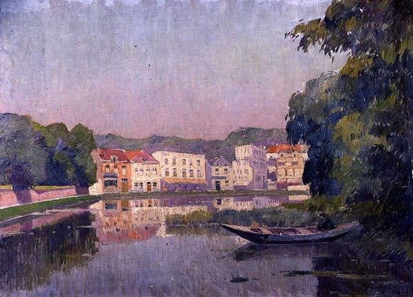 Yalnız Balıkçı (panelde yağlı boya) by Paul Mathieu