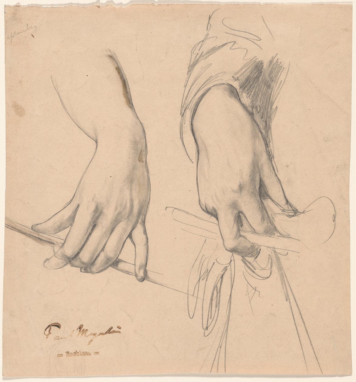 Asa Tutan Sol El ve Eldiven Tutan Sağ El ve Mahsul Binen(?) by Paul Meyerheim